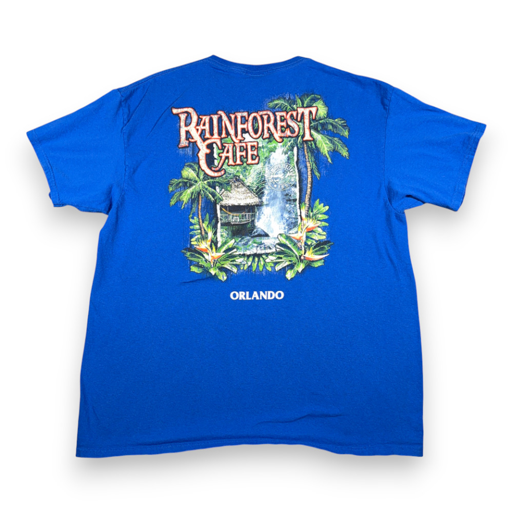 Rainforest Cafe Shirt Adult EXTRA LARGE Blue Orlando Florida USA Y2K